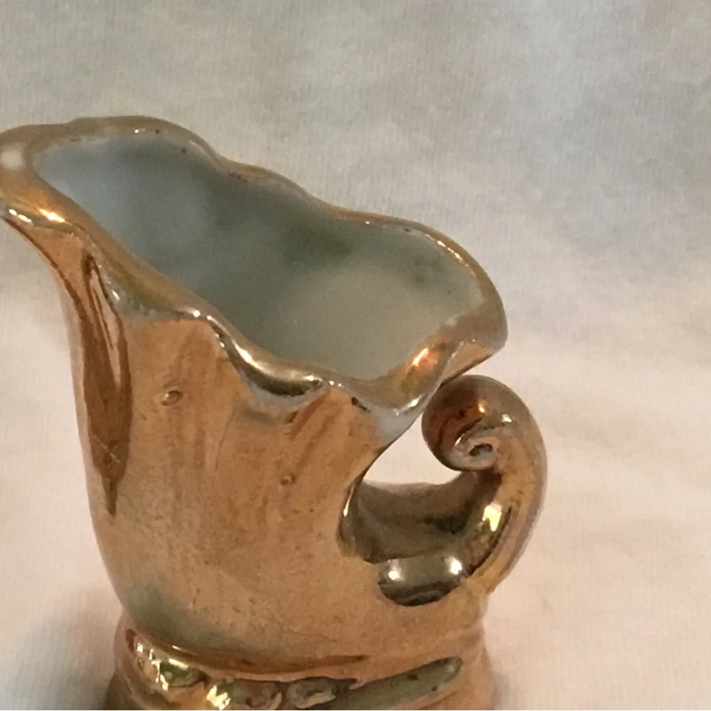 Vintage Gold Ceramic Cornucopia Miniature Vases